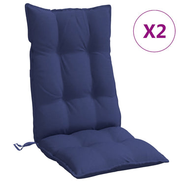 vidaXL Coussins de dossier haut 2 pcs Bleu marine Tissu Oxford