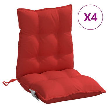 vidaXL Coussins pour chaises basses 4 pcs Rouge Tissu Oxford