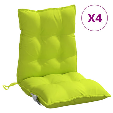 vidaXL Coussins pour chaises basses 4 pcs Vert vif Tissu Oxford