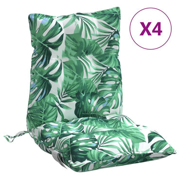 vidaXL Coussins pour chaises basses 4 pcs Motif feuille Tissu Oxford