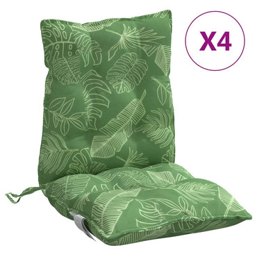 vidaXL Coussins pour chaises basses 4 pcs Motif feuille Tissu Oxford
