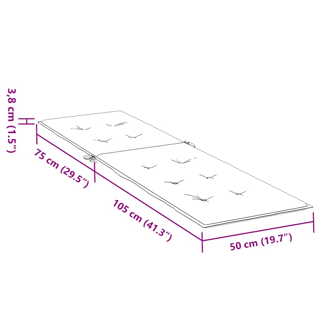 Liegestuhl-Auflage Marineblau Oxford-Gewebe