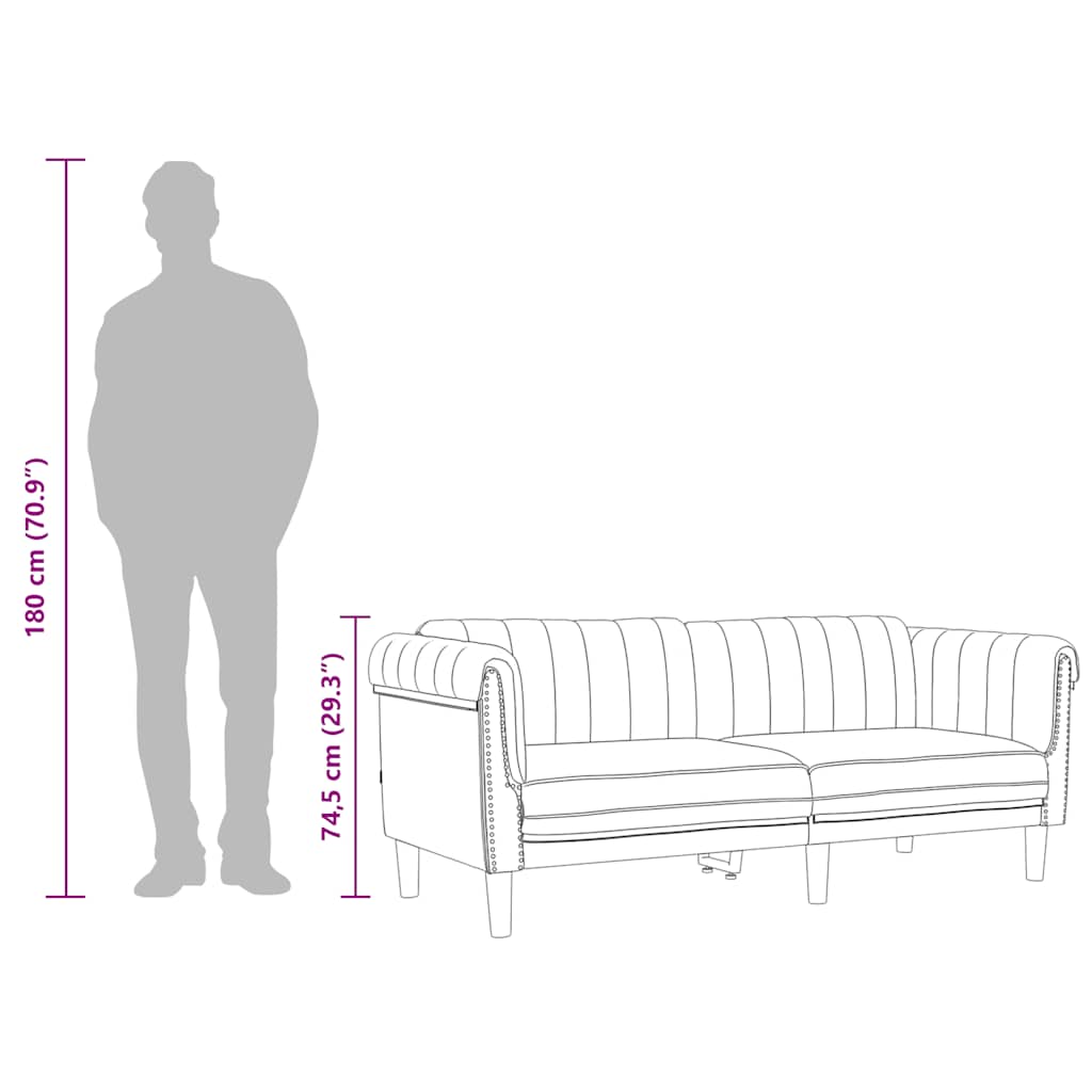 Sofa 2-Sitzer Dunkelgrün Samt
