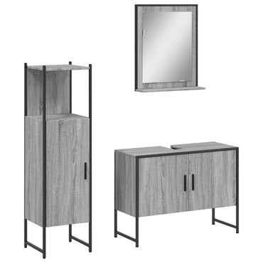 vidaXL Ensemble de meubles de salle de bain 3 pcs Gris Aggloméré Sonoma