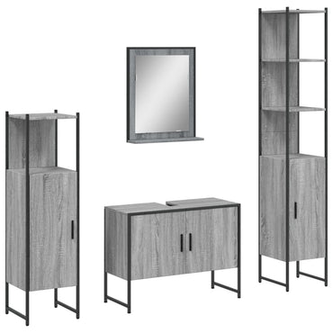 vidaXL Ensemble de meubles de salle de bain 4 pcs Gris Sonoma Aggloméré