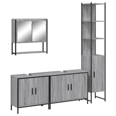 vidaXL Ensemble de meubles de salle de bain 4 pcs Gris Sonoma Aggloméré