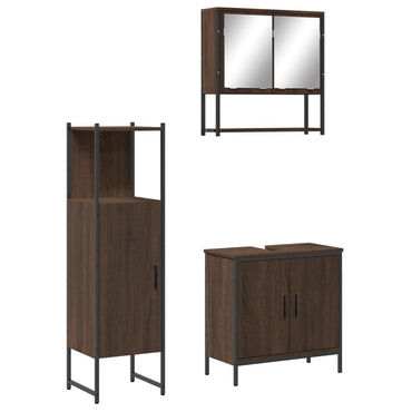 vidaXL Ensemble de meubles de salle de bain 3 pcs Chêne Marron Ingénierie du bois