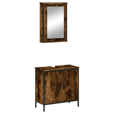 vidaXL Ensemble de meubles de salle de bain 2 pcs Bois d'ingénierie Chêne fumé