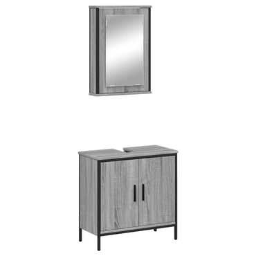 vidaXL Ensemble de meubles de salle de bain 2 pcs Gris Chêne Sonoma Aggloméré