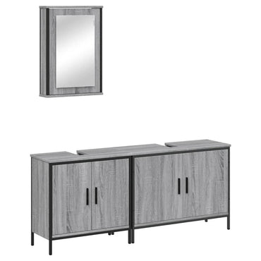 vidaXL Ensemble de meubles de salle de bain 3 pcs Gris Aggloméré Sonoma