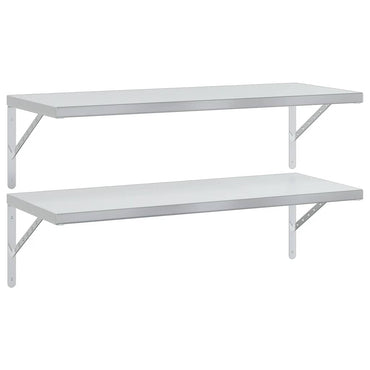 vidaXL Wandregale 2 Stk. 100x40 cm Silbern Edelstahl