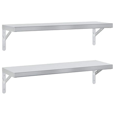 vidaXL Wandregale 2 Stk. 75x23,5 cm Silbern Edelstahl