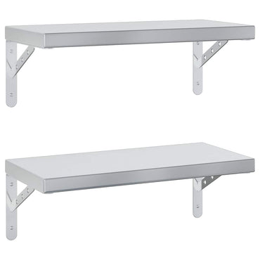 vidaXL Étagères murales 2 pcs 50x23,5 cm Argenté Acier inoxydable