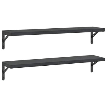 vidaXL Wandregale 2 Stk. 100x23,5 cm Schwarz Edelstahl