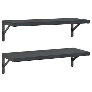 vidaXL Wandregale 2 Stk. 75x30 cm Schwarz Edelstahl