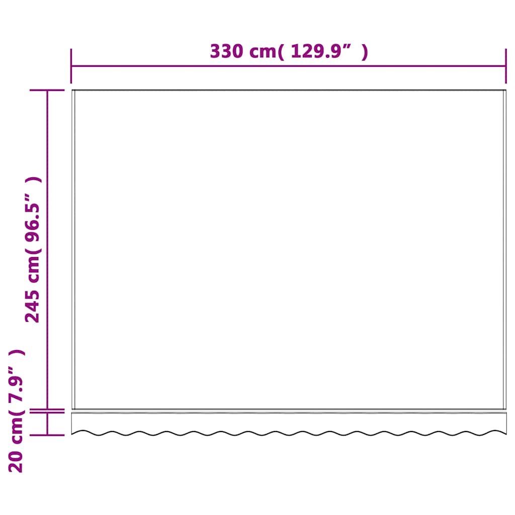 vidaXL Markisenbespannung Rot und Weiß Gestreift 3,5x2,5 m