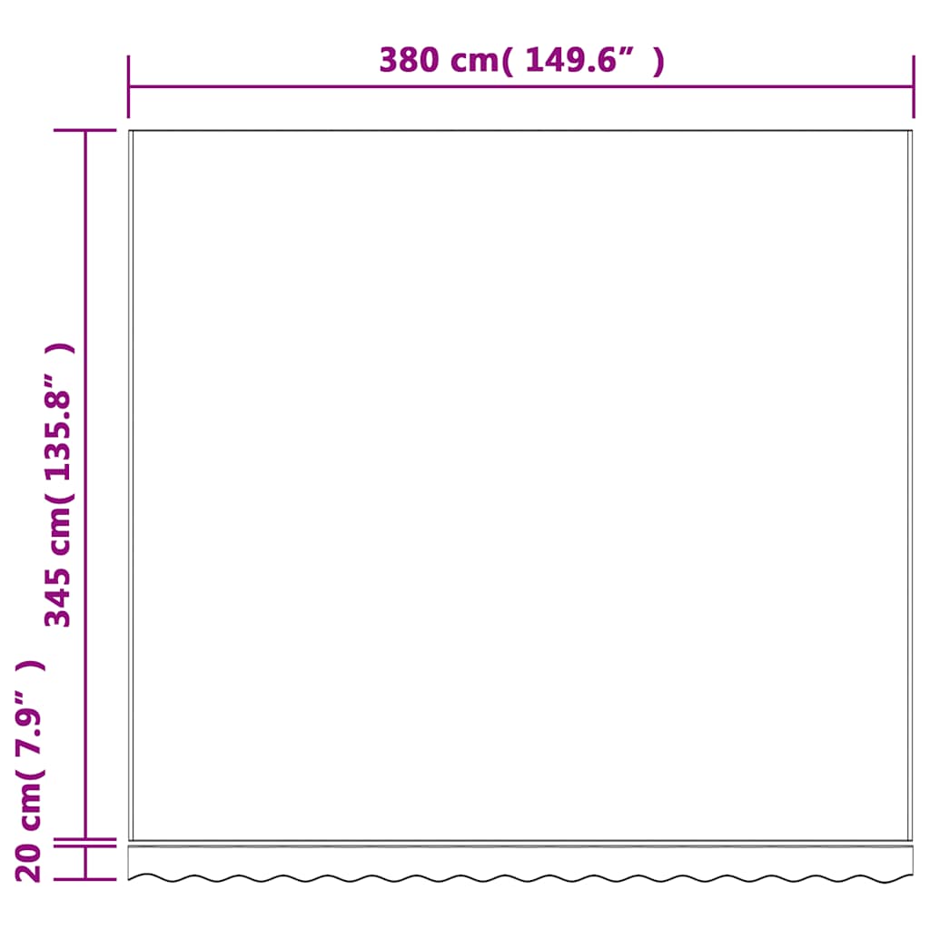 Toile de store banne vidaXL Rayée Rouge et Blanc 4x3,5 m