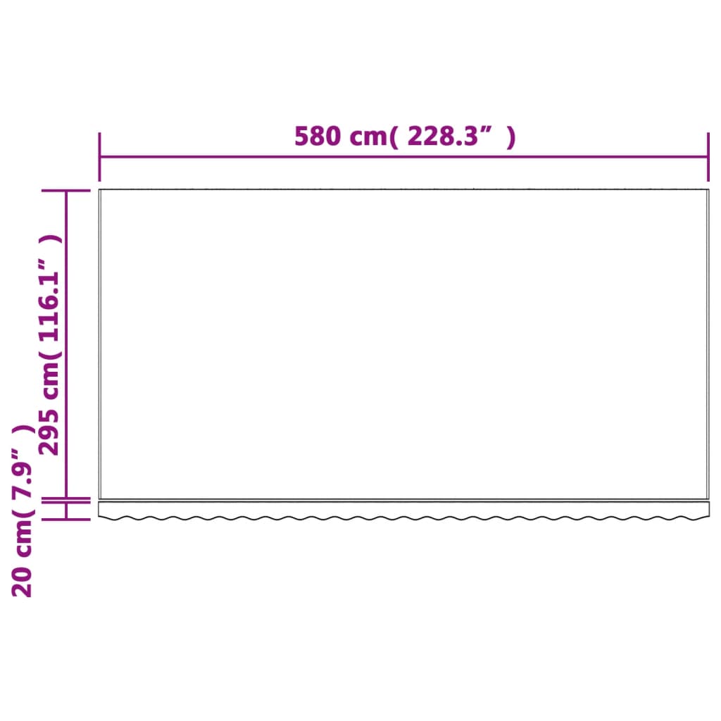 vidaXL Markisenbespannung Mehrfarbig Gestreift 6x3 m