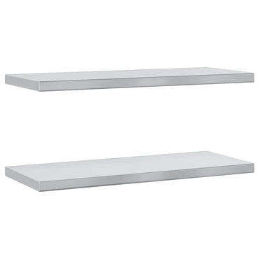 vidaXL Étagères murales 2 pcs 75x30x3 cm Argenté Acier inoxydable