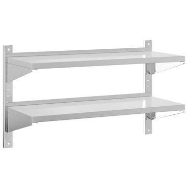 vidaXL Étagère murale à 2 niveaux 100x40x60 cm Argent Acier inoxydable