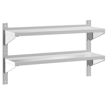 vidaXL Étagère murale à 2 niveaux 100x30x60 cm Acier inoxydable argenté