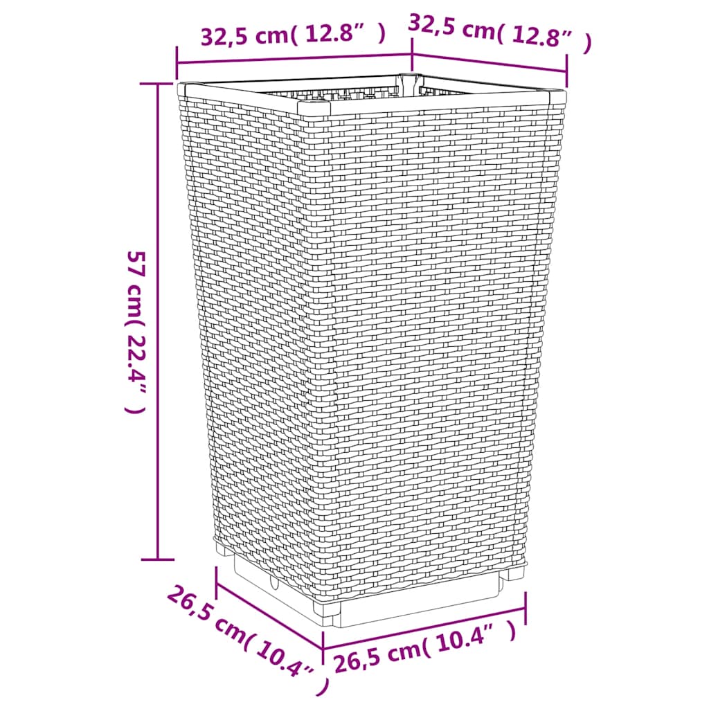 vidaXL Pflanzkübel 4 Stk. Blaugrau 32,5x32,5x57 cm PP