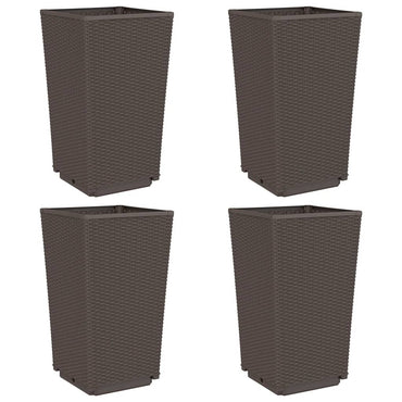 vidaXL Pflanzkübel 4 Stk. Braun 32,5x32,5x57 cm PP