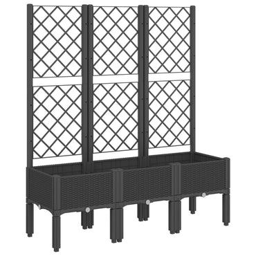vidaXL Pflanzkübel mit Rankgitter Schwarz 120x40x142 cm PP