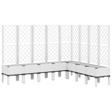 vidaXL Pflanzkübel mit Rankgitter Weiß 200x160x142 cm PP