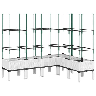 vidaXL Pflanzkübel mit Rankgitter Weiß 160x120x142,5 cm PP