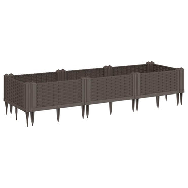 vidaXL Pflanzkasten mit Erdspießen Braun 125x40x28,5 cm PP