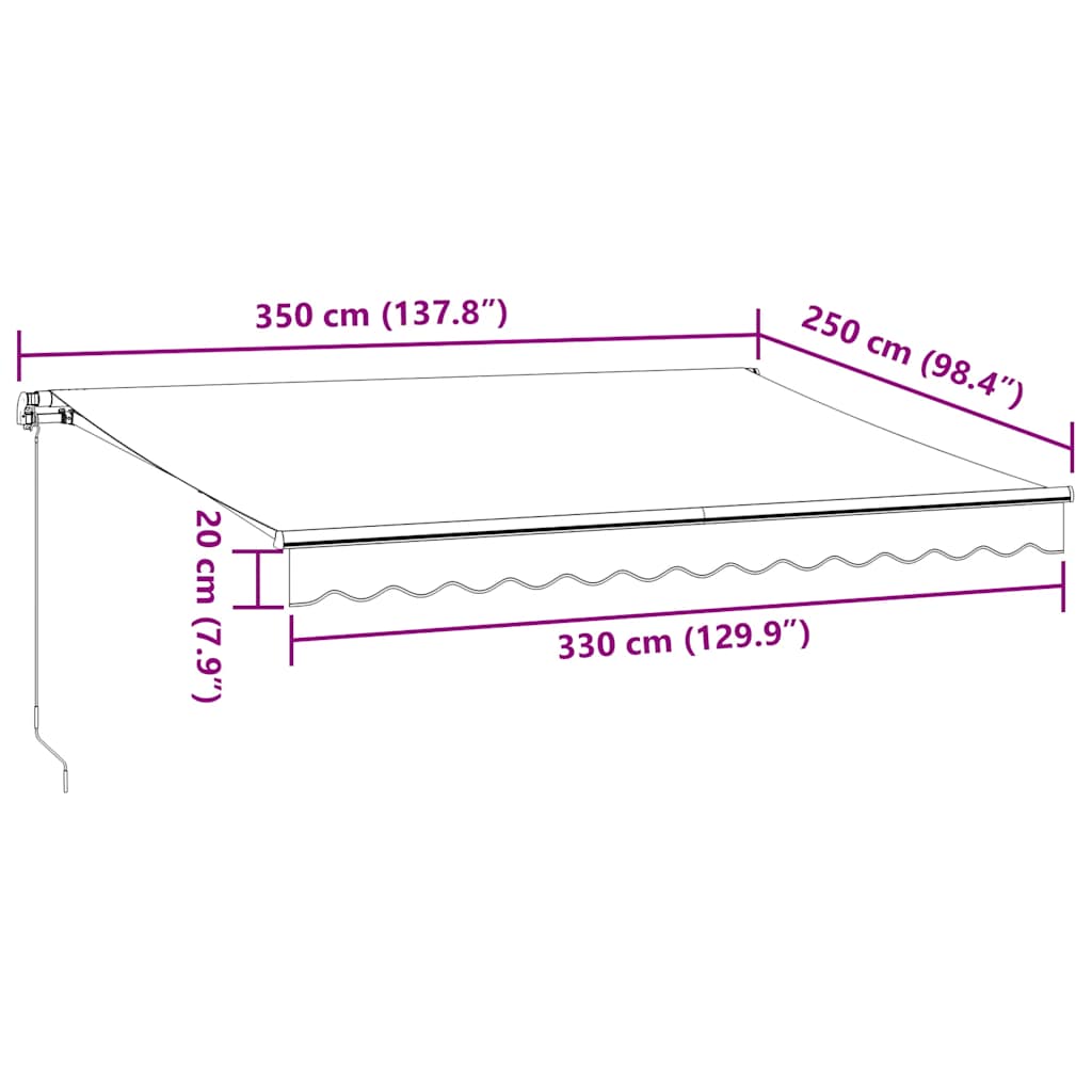 vidaXL Markise Manuell mit LED Braun 350x250 cm