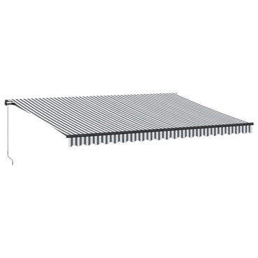 vidaXL Markise Manuell mit LEDs Anthrazit & Weiß 500x350 cm
