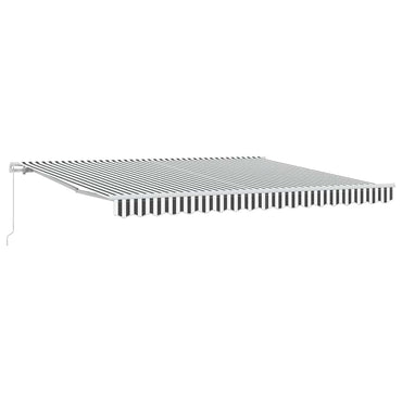 vidaXL Store banne manuel Anthracite et blanc 400x300 cm