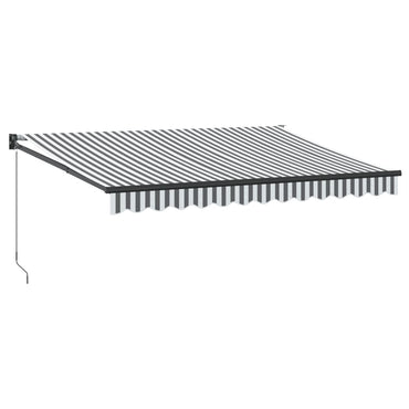 vidaXL Markise Einziehbar Anthrazit & Weiß 3,5x2,5 m Stoff & Aluminium
