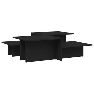 vidaXL Tables basses 2 pcs Noir Bois d'ingénierie