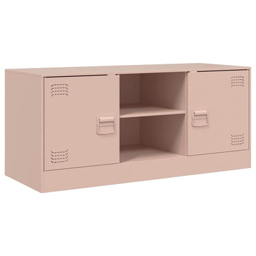 vidaXL Meuble TV Rose 99x39x44 cm Acier
