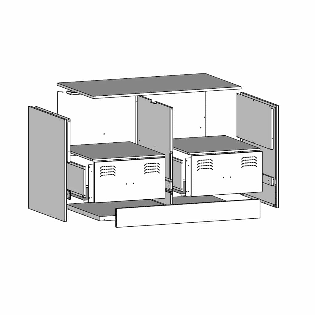vidaXL TV-Schrank Rosa 67x39x44 cm Stahl