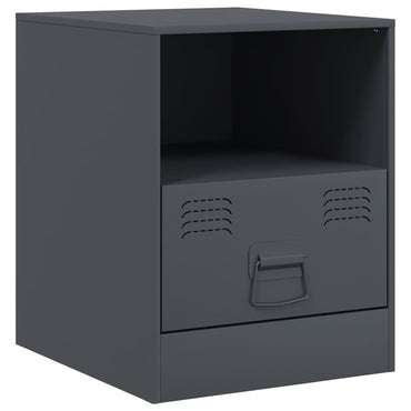 vidaXL Nachttisch Anthrazit 34,5x39x44 cm Stahl
