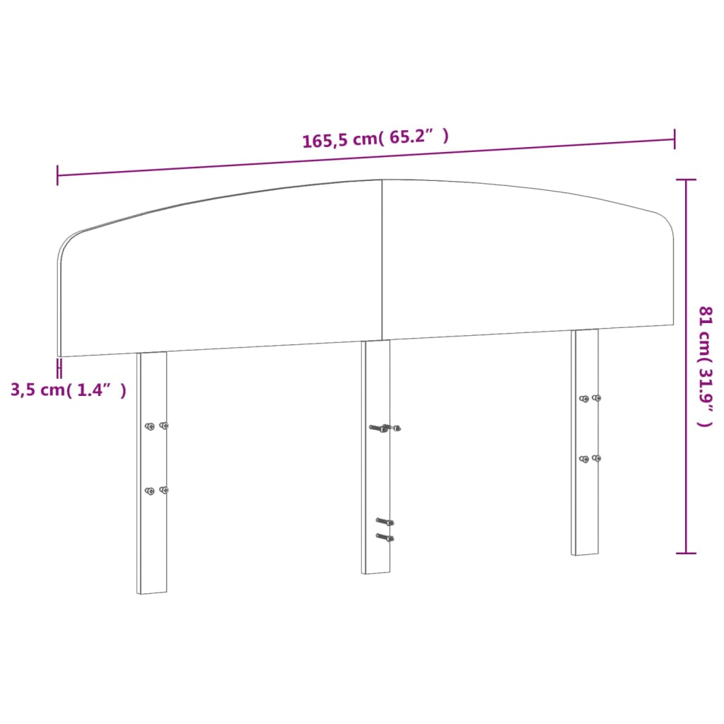 vidaXL Kopfteil Wachsbraun 160 cm Massivholz Kiefer