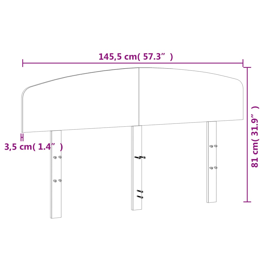 vidaXL Kopfteil 140 cm Massivholz Kiefer