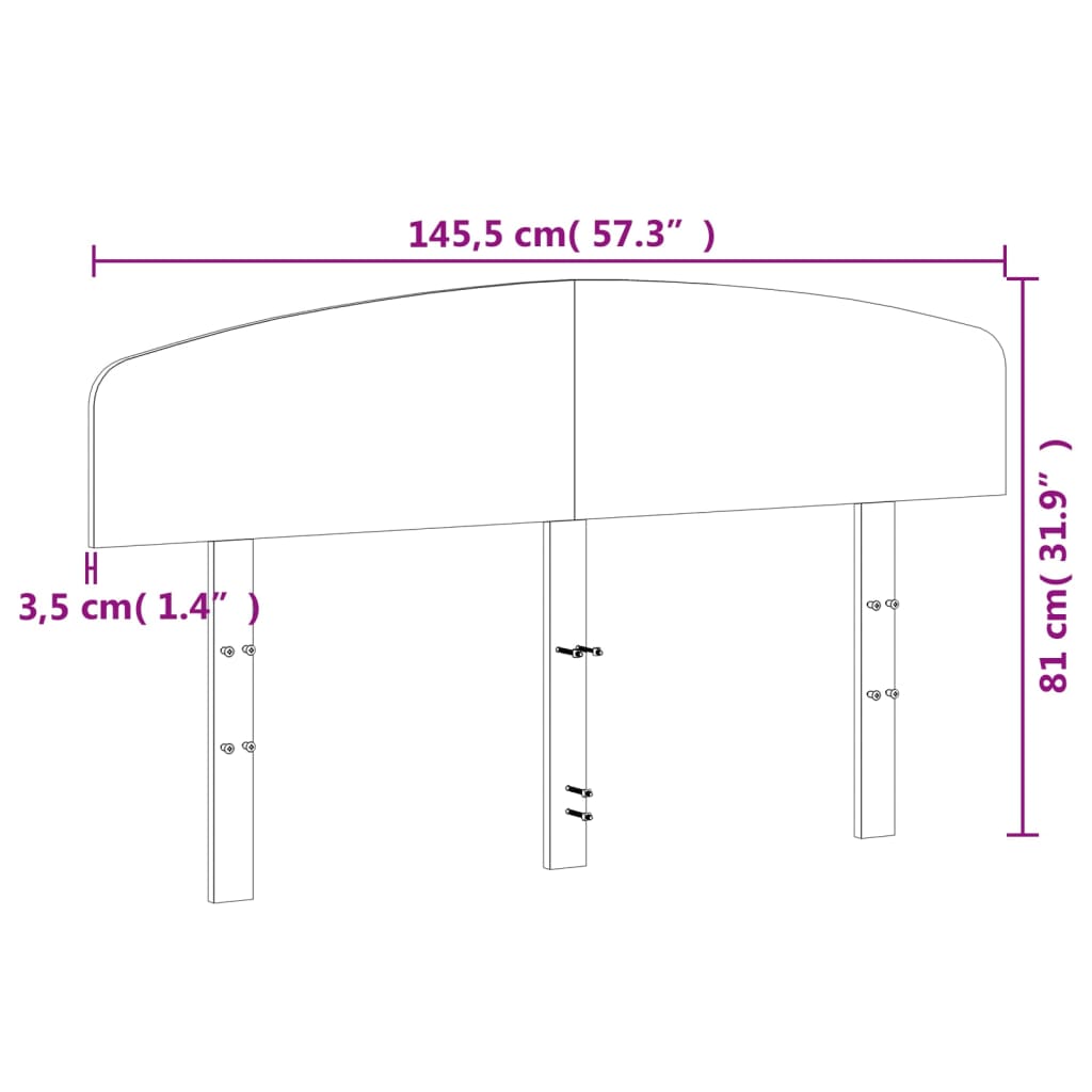 vidaXL Kopfteil Wachsbraun 140 cm Massivholz Kiefer