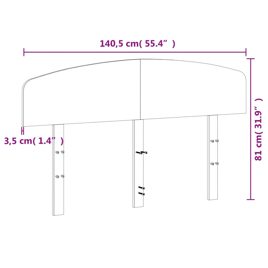vidaXL Kopfteil Wachsbraun 135 cm Massivholz Kiefer