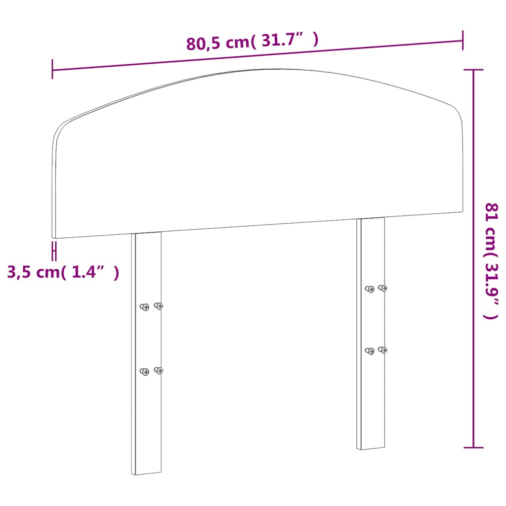 vidaXL Kopfteil Wachsbraun 75 cm Massivholz Kiefer
