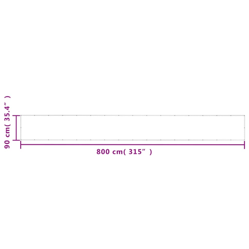 vidaXL Balkon-Sichtschutz Hellgrau 90x800 cm 100 % Polyester-Oxford