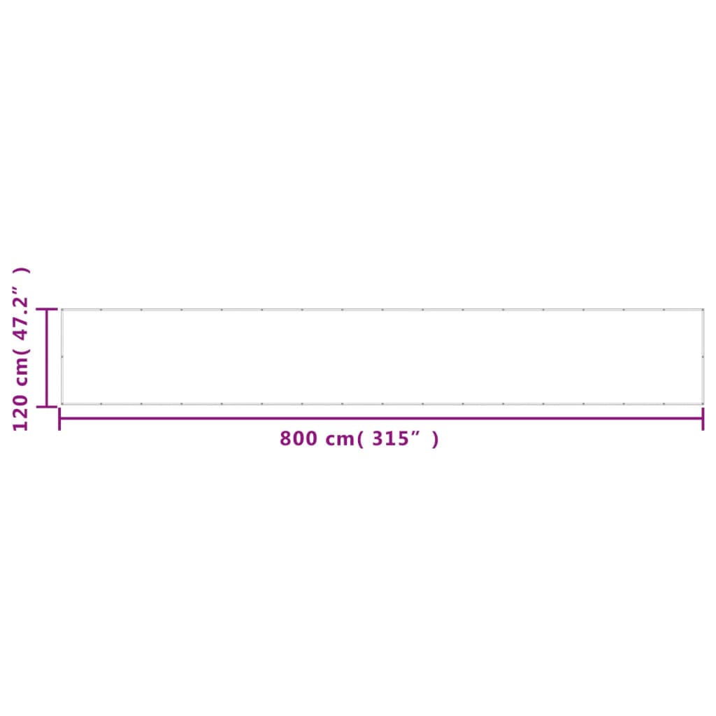 vidaXL Brise-vue de balcon Sable 120x800 cm 100 % polyester Oxford