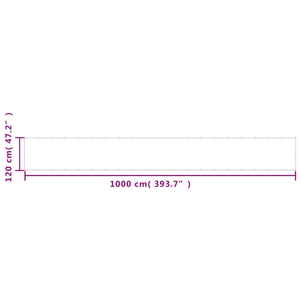 vidaXL Balkon-Sichtschutz Sandfarben 120x1000cm 100% Polyester-Oxford