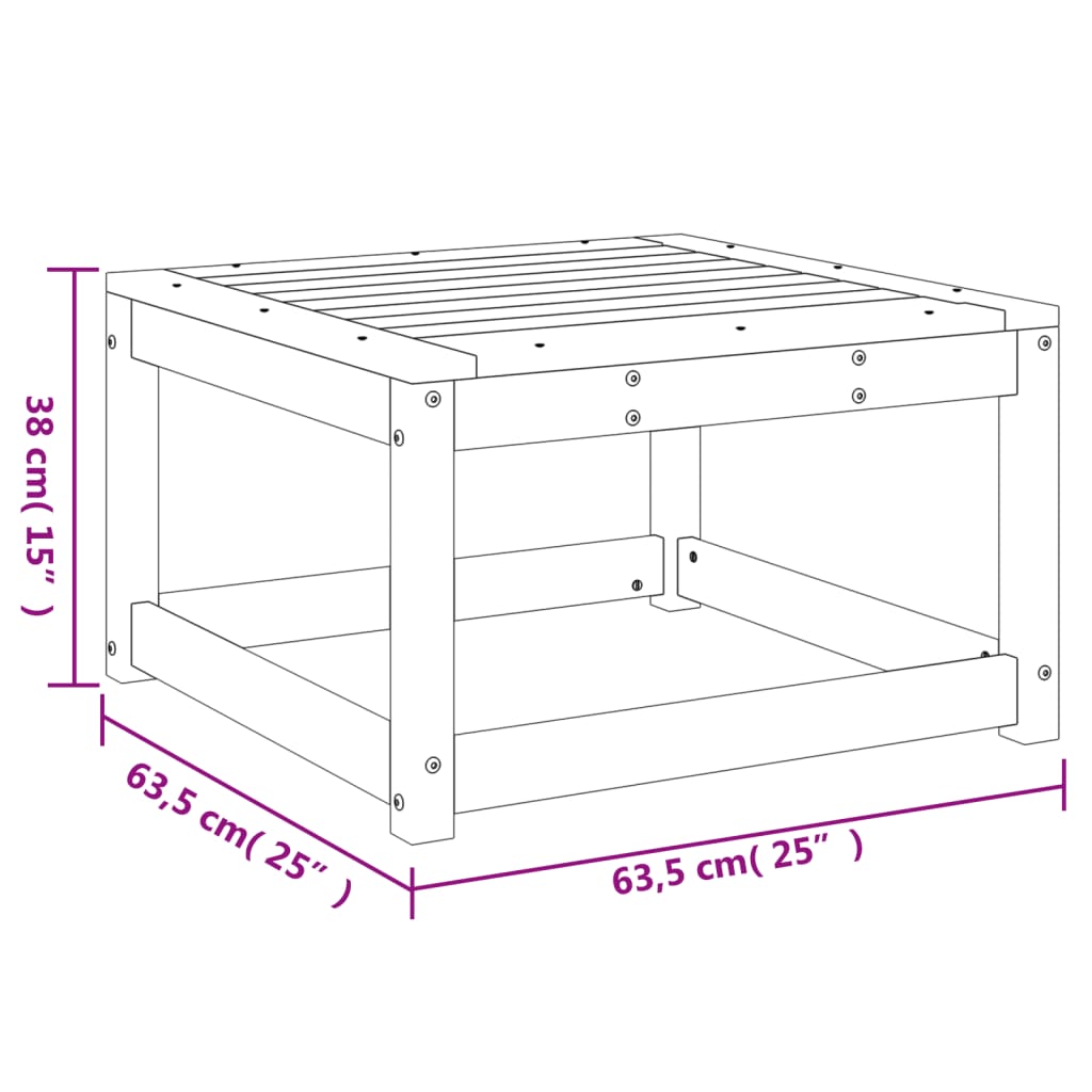 vidaXL Tabouret de jardin blanc en pin massif