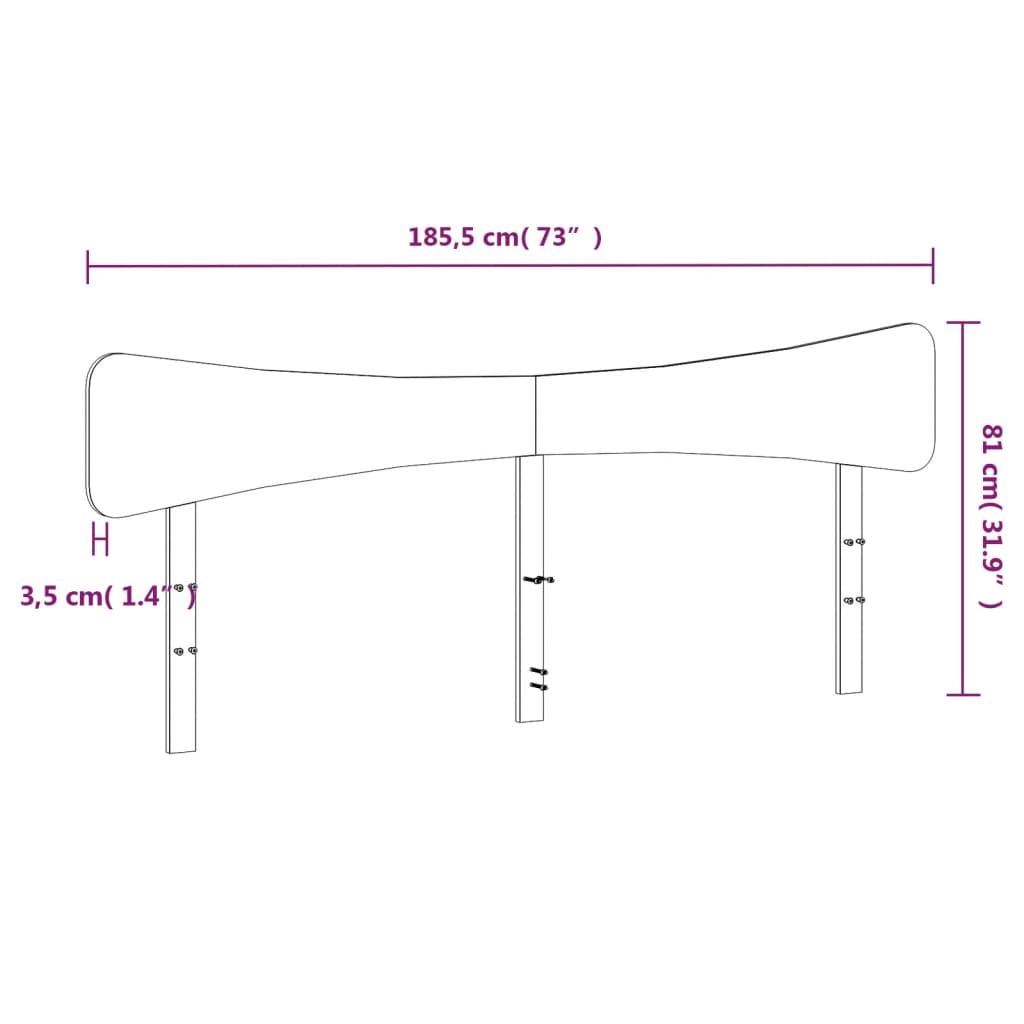 vidaXL Kopfteil Weiß 180 cm Massivholz Kiefer