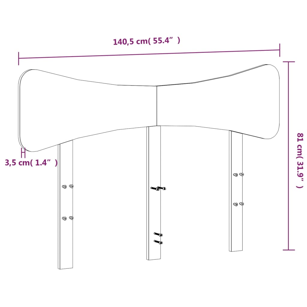 vidaXL Kopfteil 135 cm Massivholz Kiefer